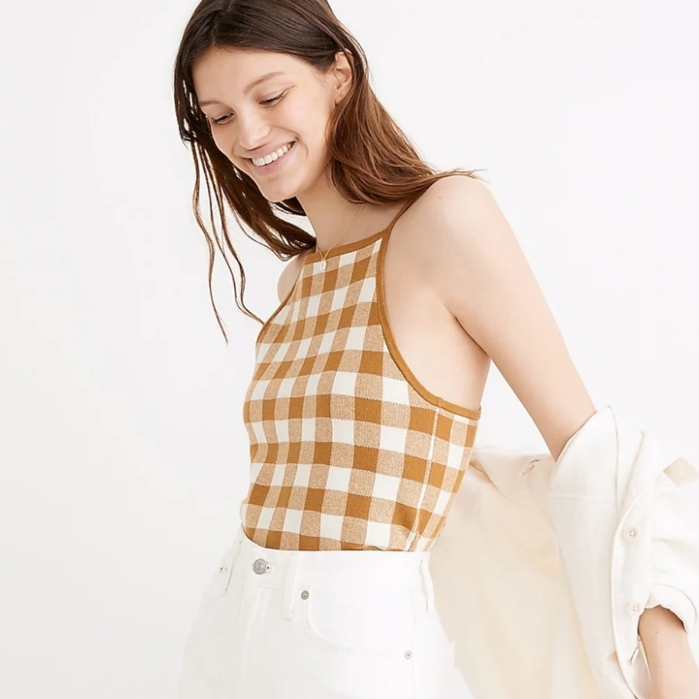 Madewell Gingham Sweater Tank